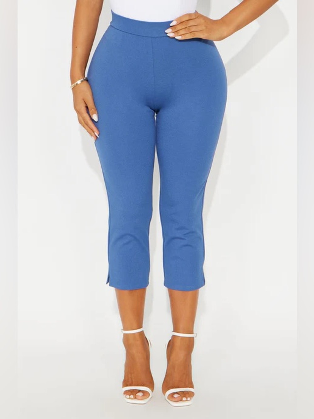 Blue High waisted capri leggings